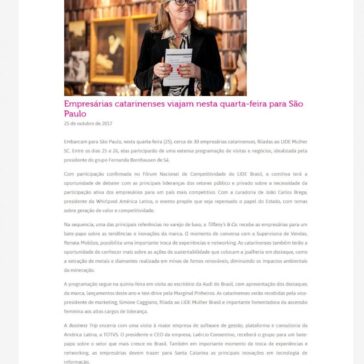 Empresárias catarinenses viajam nesta quarta-feira para São Paulo – Estrutura de Comunicação