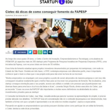 Cietec dá dicas de como conseguir fomento da FAPESP – StarTupi