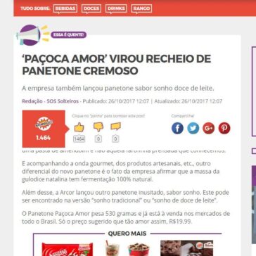 “Paçoca Amor” virou recheio de Panetone cremoso – SOS Solteiro