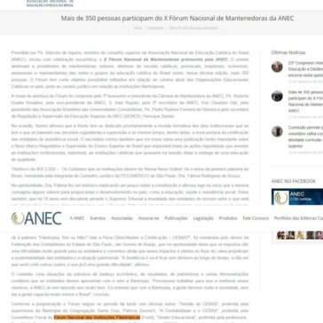 Mais de 350 pessoas participam do X Fórum Nacional de Mantenedoras da ANEC