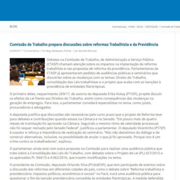 Comissão de Trabalho prepara discussões sobre reformas Trabalhista e da Previdência – Fecomércio