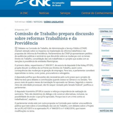 Comissão de Trabalho prepara discussão sobre reformas Trabalhista e da Previdência – CNC