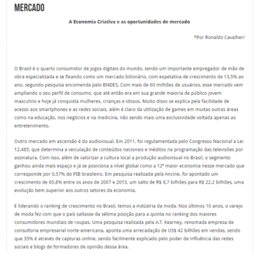 Ronaldo Cavalheri – A Economia Criativa e as oportunidades de mercado – Guia São Luis