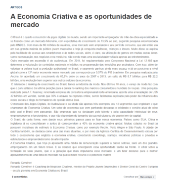 A Economia Criativa e as oportunidades de mercado – Agora Online