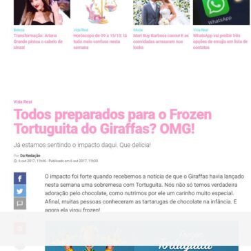Todos preparados para o Frozen Tortuguita do Giraffas? OMG! – Revista Capricho (On-line)