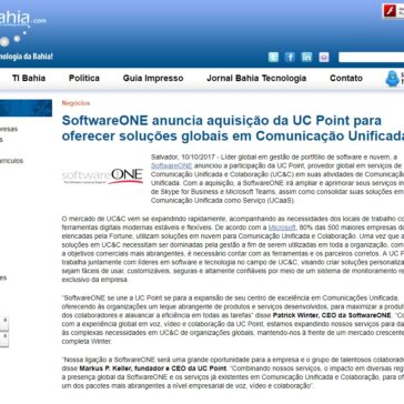 SoftwareONE anuncia aquisição da UC Point para oferecer soluções globais em Comunicação Unificada – TI Bahia