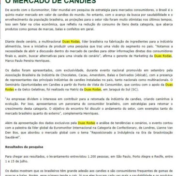 Duas Rodas lança pesquisa sobre o mercado de candies – Aditivos & Ingredientes