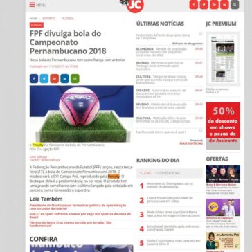 FPF divulga bola do Campeonato Pernambucano 2018 – Jornal do Commércio