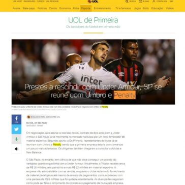 Prestes a rescindir com Under Armour, SP se reúne com Umbro e Penalty – UOL