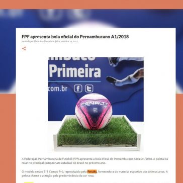FPF apresenta bola oficial do Pernambucano A1/2018 – Blog do Jânio Araújo