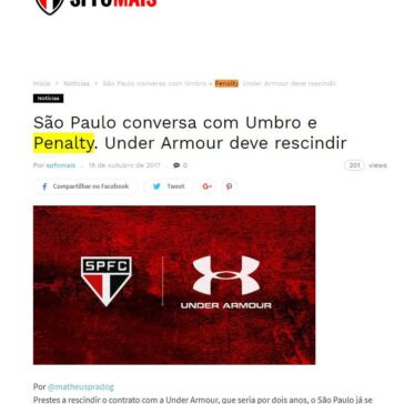 São Paulo conversa com Umbro e Penalty. Under Armour deve rescindir – SPFC Online