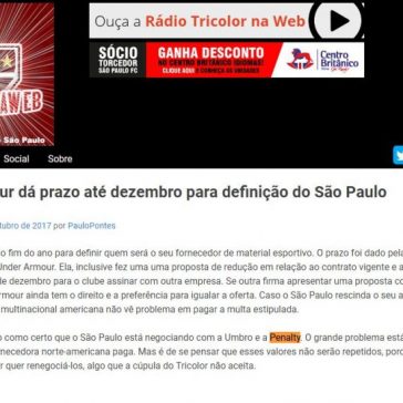 Under Armour dá prazo até dezembro para definição do São Paulo – Tricolor na Web