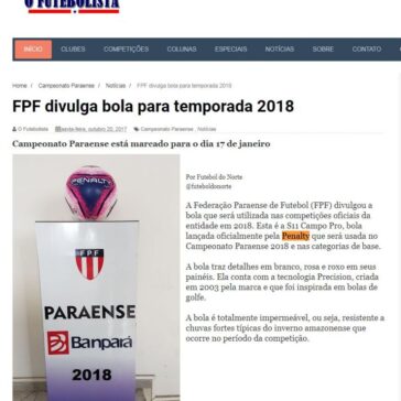 FPF divulga bola para temporada 2018 – O Futebolista