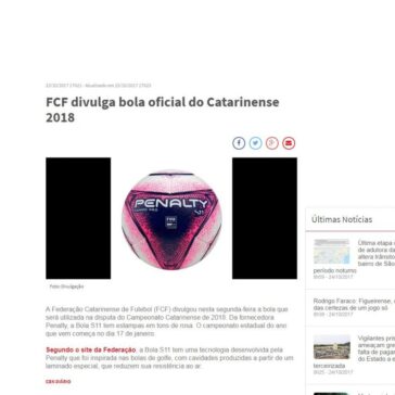 FCF divulga bola oficial do Catarinense 2018 – CBN Diário