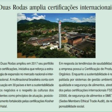 Duas Rodas amplia certificações internacionais – Engarrafador Moderno