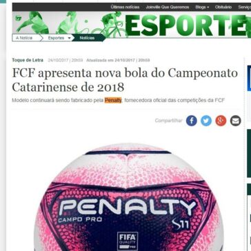 FCF apresenta nova bola do Campeonato Catarinense de 2018 – A Notícia