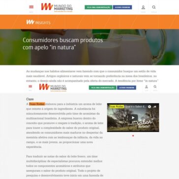 Consumidores buscam produtos com apelo ‘in natura’ – Mundo do Marketing