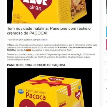 Tem novidade natalina: Panetone com recheio cremoso de PAÇOCA! – Crônicas do Agora