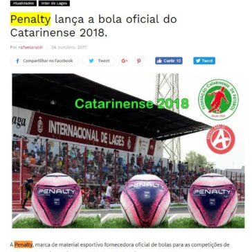 Penalty lança a bola oficial do Catarinense 2018 – Rafael Araldi