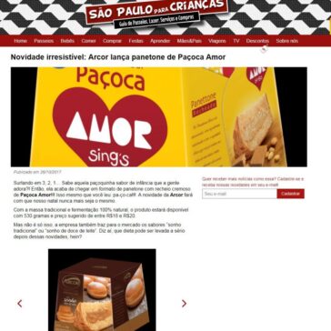 Novidade irresistível: Arcor lança panetone de Paçoca Amor – São Paulo para Crianças
