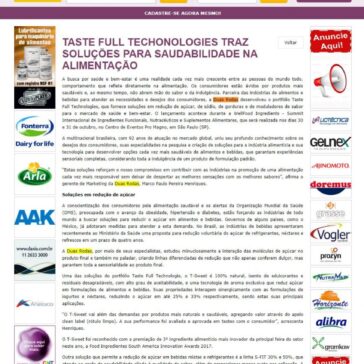 TASTE FULL TECHONOLOGIES TRAZ SOLUÇÕES PARA SAUDABILIDADE NA ALIMENTAÇÃO – Funcionais Nutracêntricos