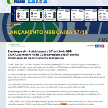 Lançamento NBB CAIXA 17/18 – LNB Liga Nacional de Basquete
