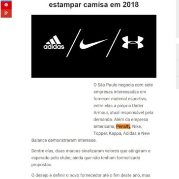 7 empresas negociam com o São Paulo para estampar camisa em 2018 – SPFC Online