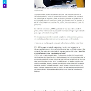 ‘Queremos ser líderes no Brasil atrás do futebol’, afirma dirigente do NBB – Yahoo!