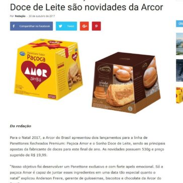 Panettones de Paçoca Amor e Sonho Doce de Leite são novidades da Arcor – RJ – Rio de Janeiro Diário