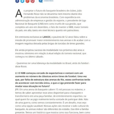 ‘Queremos ser líderes no Brasil atrás do futebol’, afirma dirigente do NBB – Terra