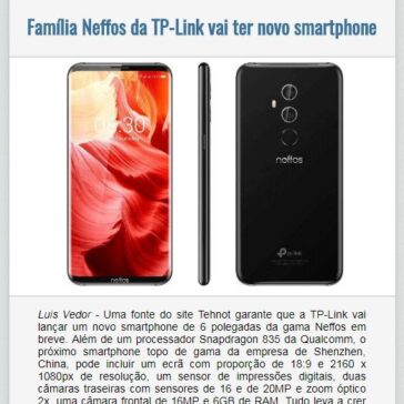 Família Neffos da TP-Link vai ter novo smartphone – EexpoNews