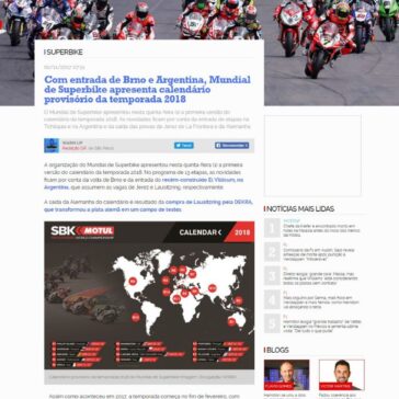 Com entrada de Brno e Argentina, Mundial de Superbike apresenta calendário provisório da temporada 2018 – Grande Prêmio
