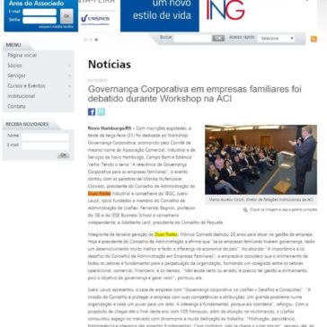 Governança Corporativa em empresas familiares foi debatido durante Workshop na ACI – ACI