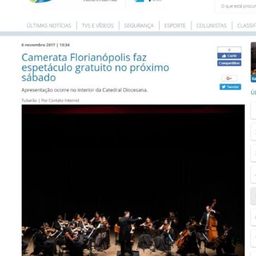 Camerata Florianópolis faz espetáculo gratuito no próximo sábado – Contato Vip
