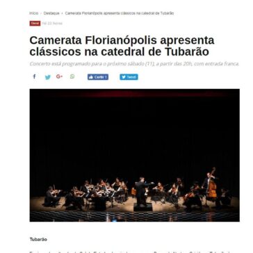 Camerata Florianópolis apresenta clássicos na catedral de Tubarão – DN Sul
