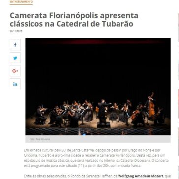 Camerata Florianópolis apresenta clássicos na Catedral de Tubarão – Sul In Foco