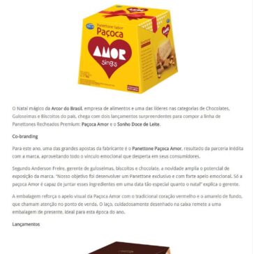 Arcor apresenta Amor e Sonho em forma de Panettones – É Pop na Web