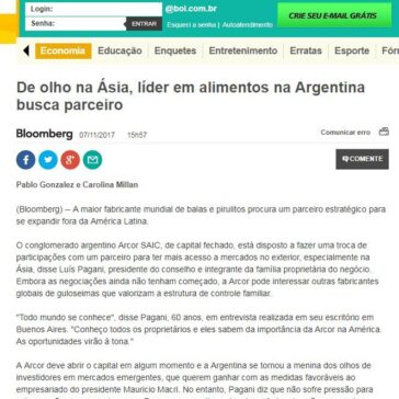 De olho na Ásia, líder em alimentos na Argentina busca parceiro – BOL Notícias