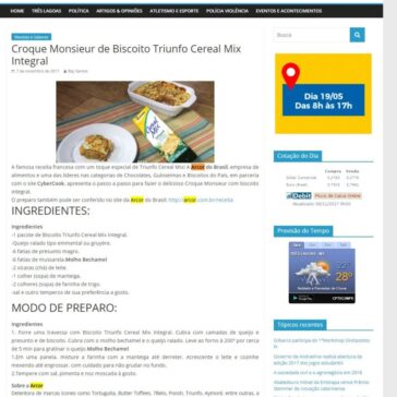Croque Monsieur de Biscoito Triunfo Cereal Mix Integral – Jornal Dia Dia