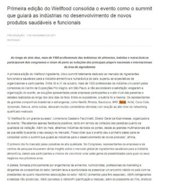 Primeira edição do Wellfood consolida o evento como o summit que guiará as indústrias no desenvolvimento de novos produtos saudáveis e funcionais – Revista IT