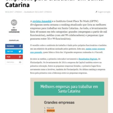 Confira quais são as melhores empresas para trabalhar em Santa Catarina – Diário de Santa Catarina