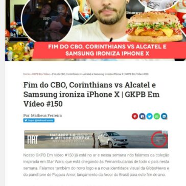 Fim do CBO, Corinthians vs Alcatel e Samsung ironiza iPhone X | GKPB Em Vídeo #150 – Geek Publicitário