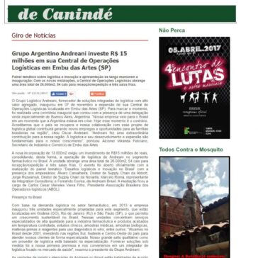 Grupo Argentino Andreani investe R$ 15 milhões em sua Central de Operações Logísticas em Embu das Artes (SP) – Diário de Canindé