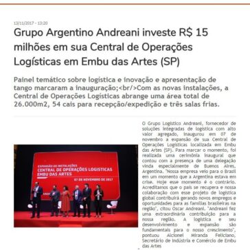 Grupo Argentino Andreani investe R$ 15 milhões em sua Central de Operações Logísticas em Embu das Artes (SP) – Gazeta de Votorantim