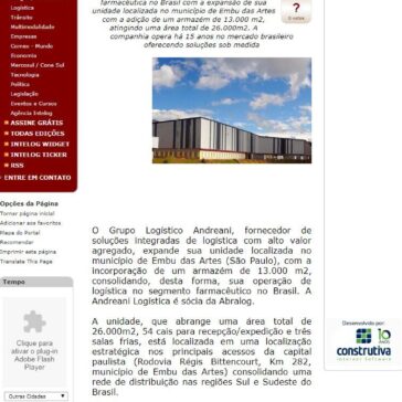 ANDREANI AMPLIA ÁREA DE FÁRMACOS – Intelog