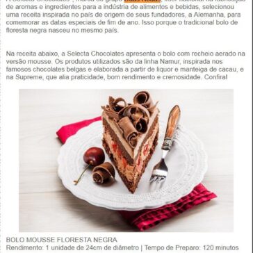 Receita Selecta: Bolo Mousse Floresta Negra – Rede Press