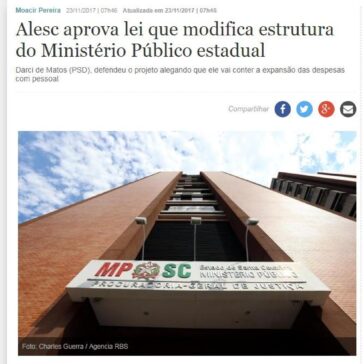 Alesc aprova lei que modifica estrutura do Ministério Público estadual – A Notícia
