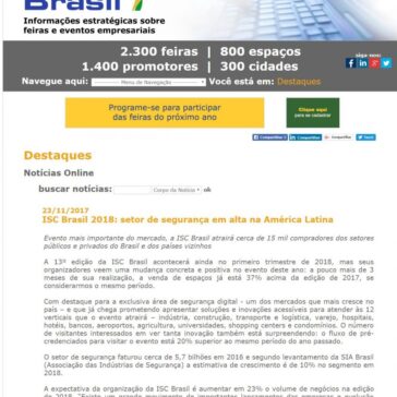 ISC Brasil 2018: setor de segurança em alta na América Latina – Feiras do Brasil