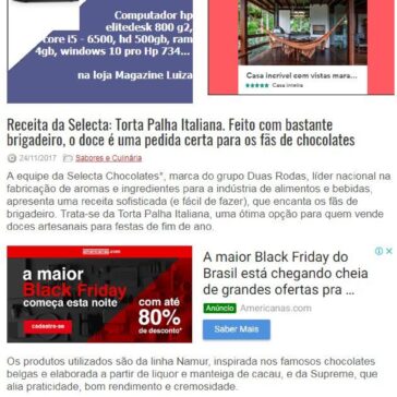 Receita da Selecta: Torta Palha Italiana. Feito com bastante brigadeiro, o doce é uma pedida certa para os fãs de chocolates – Rede Press