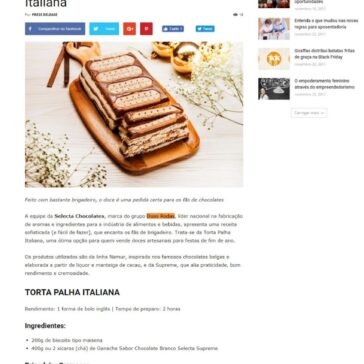 Receita da Selecta: Torta Palha Italiana – Press Release